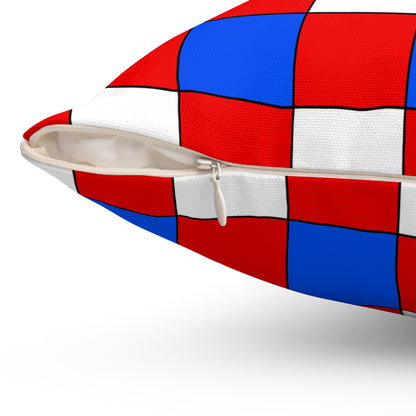 Puerto Rico Retro Check Cushion Pillow