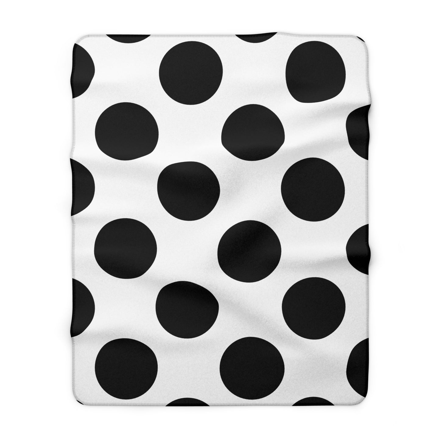 White, Black Retro Polka Dots Blanket Throw