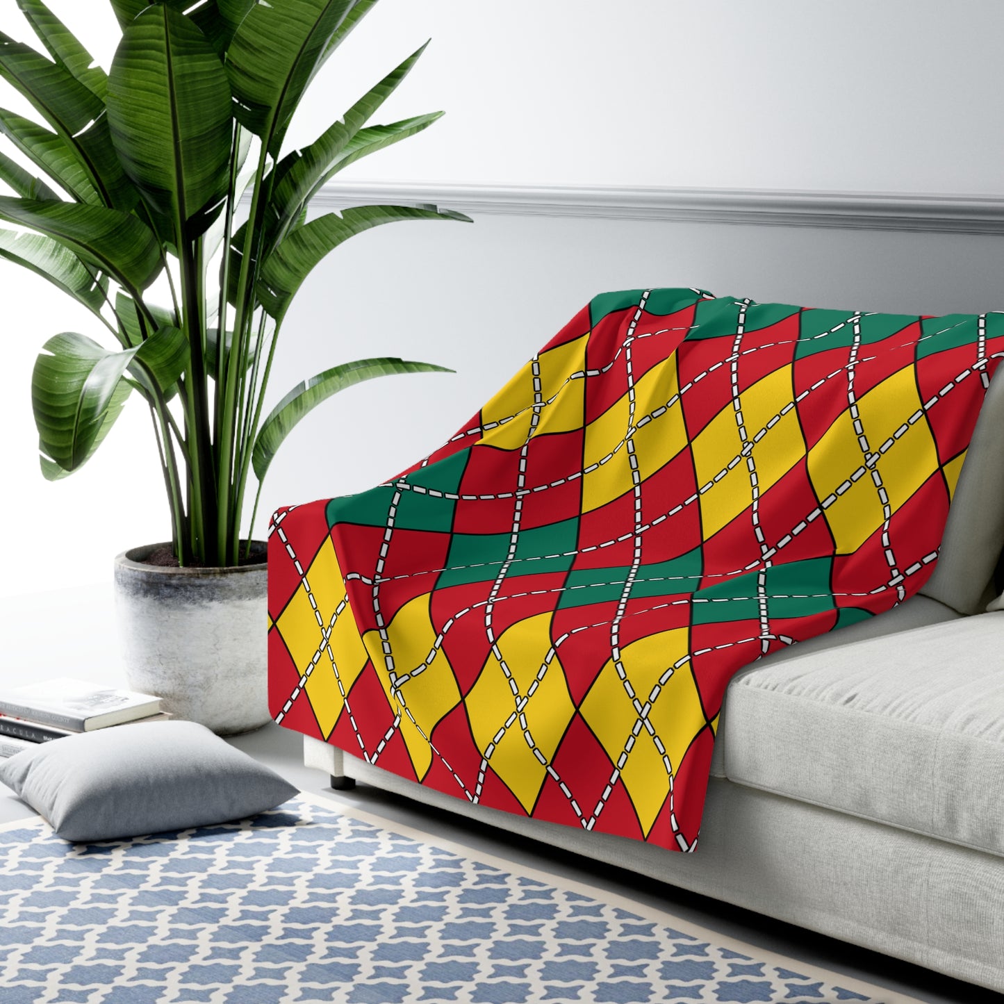 Grenada Retro Argyle Blanket Throw