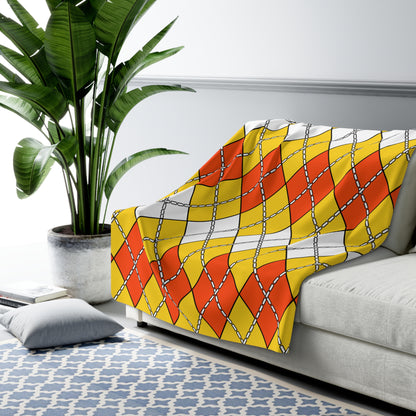 Bhutan Retro Argyle Blanket Throw