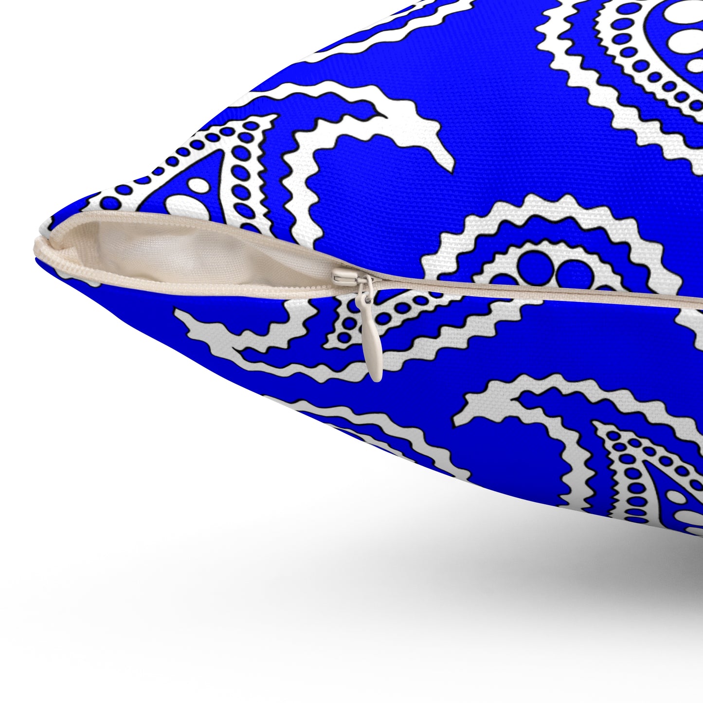 Blue, White Retro Paisley Cushion Pillow