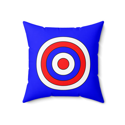 Blue, White, Red Retro Target Cushion Pillow