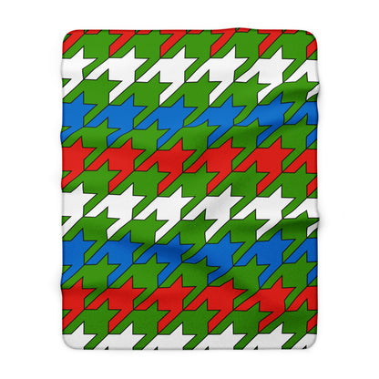 Equatorial Guinea Retro Houndstooth Blanket Throw
