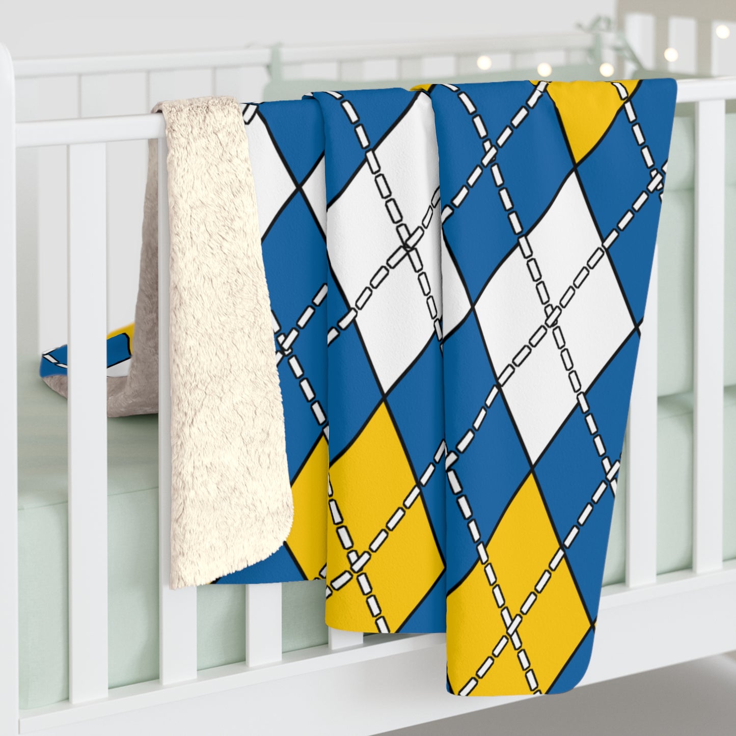 Canary Islands Retro Argyle Blanket Throw