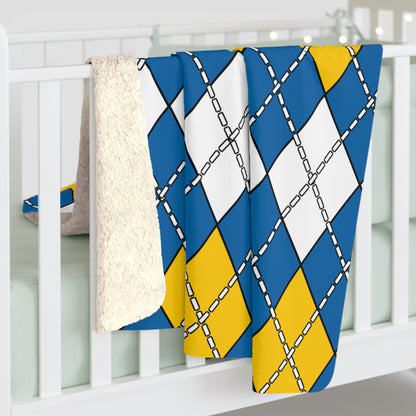 Canary Islands Retro Argyle Blanket Throw