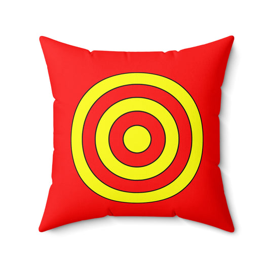 Red, Yellow Retro Target Cushion Pillow