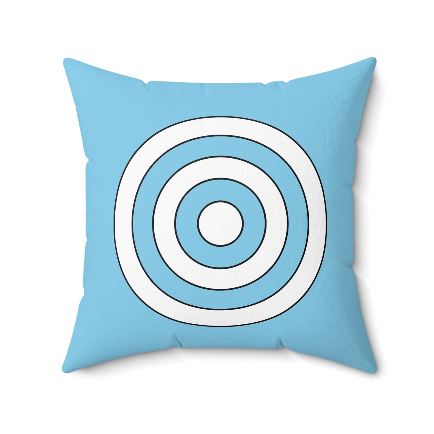 Sky Blue, White Retro Target Cushion Pillow