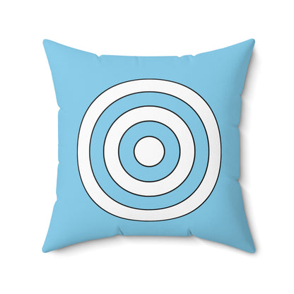 Sky Blue, White Retro Target Cushion Pillow