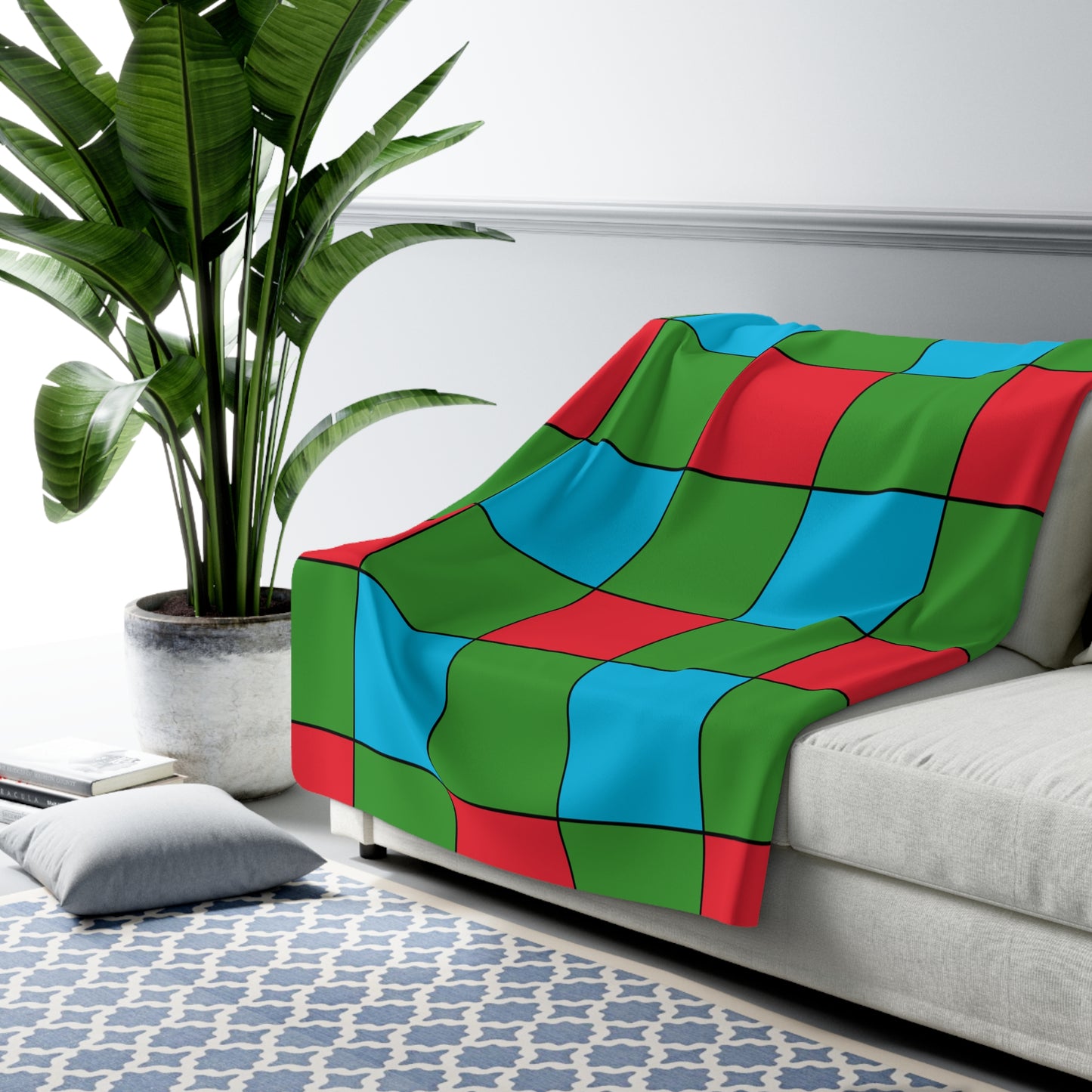 Azerbaijan Retro Check Blanket Throw