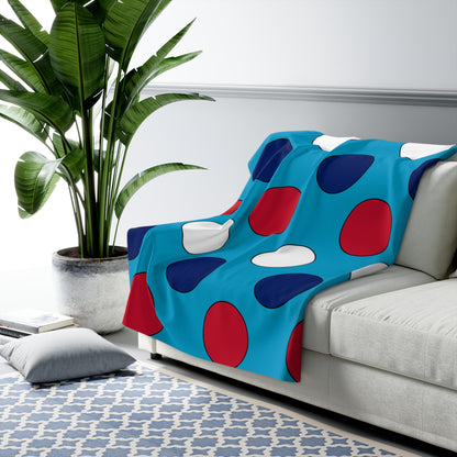 Tuvalu Retro Polka Dots Blanket Throw