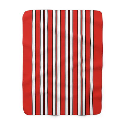 French Polynesia Retro Stripes Blanket Throw