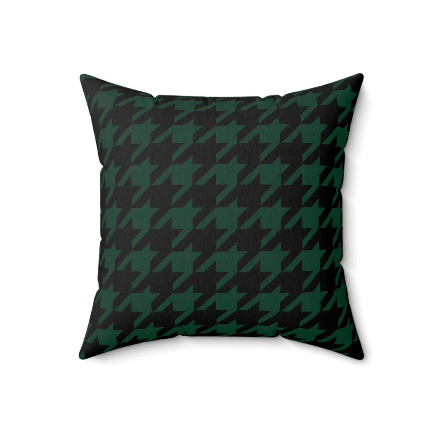 Dark Green, Black Retro Houndstooth Cushion Pillow