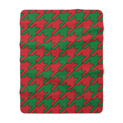 Turkmenistan Retro Houndstooth Blanket Throw