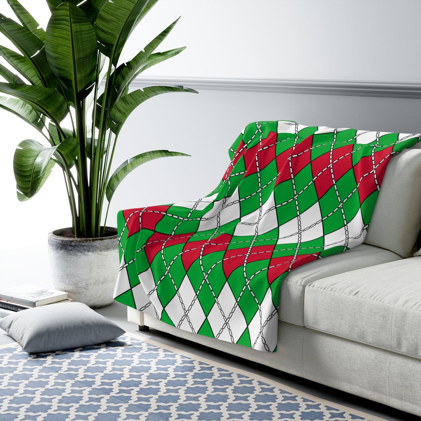 Wales Retro Argyle Blanket Throw