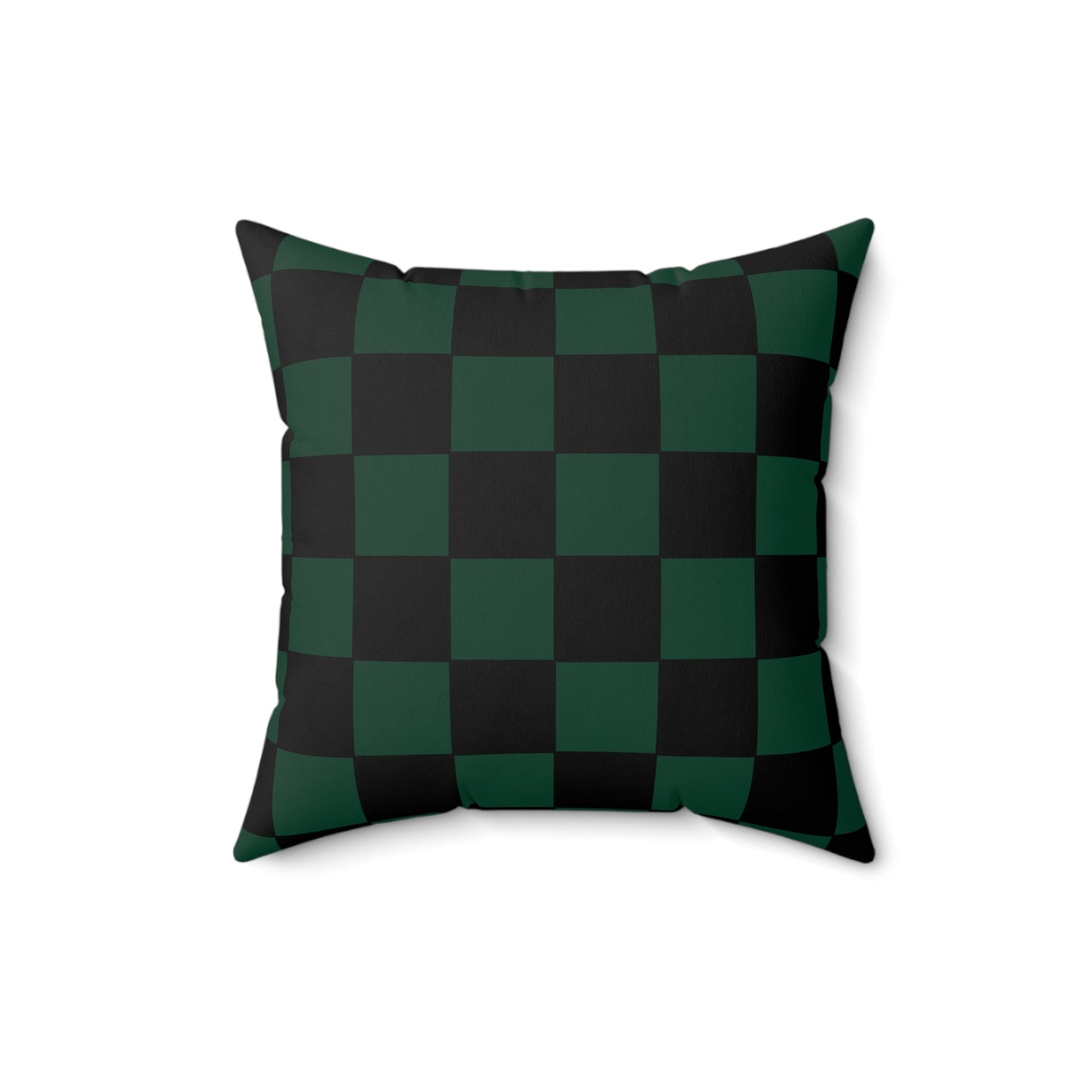 Dark Green, Black Retro Check Cushion Pillow