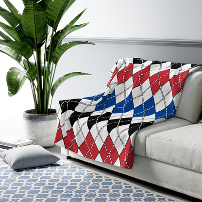 Republic Of Korea Retro Argyle Blanket Throw