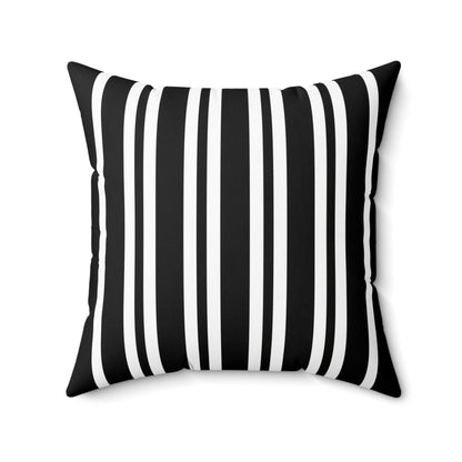 Black, White Retro Stripes Cushion Pillow