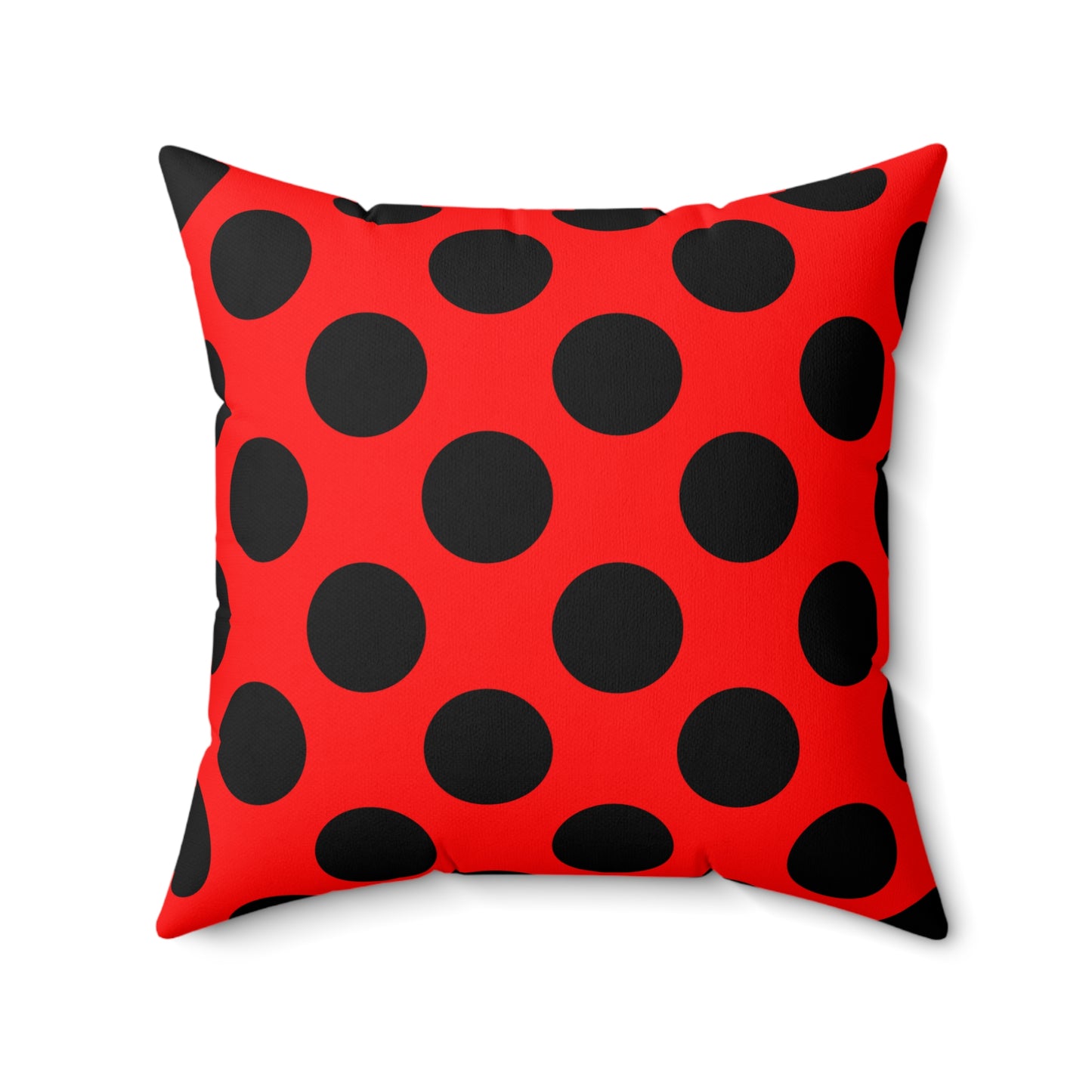 Red, Black Retro Polka Dots Cushion Pillow