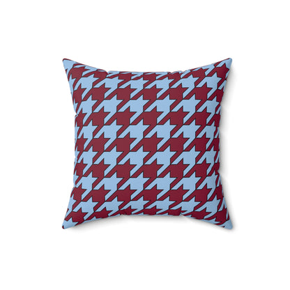 Claret, Blue Retro Houndstooth Cushion Pillow