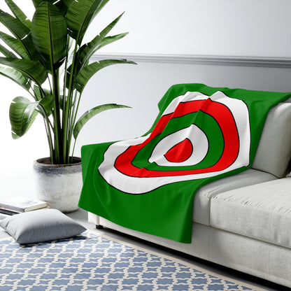 Green, White, Red Retro Target Blanket Throw