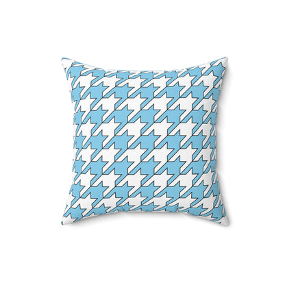 Sky Blue, White Retro Houndstooth Cushion Pillow