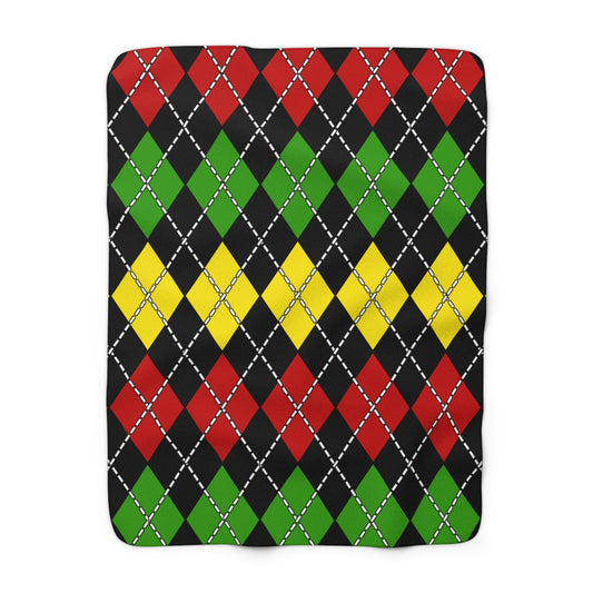 Saint Kitts And Nevis Retro Argyle Blanket Throw