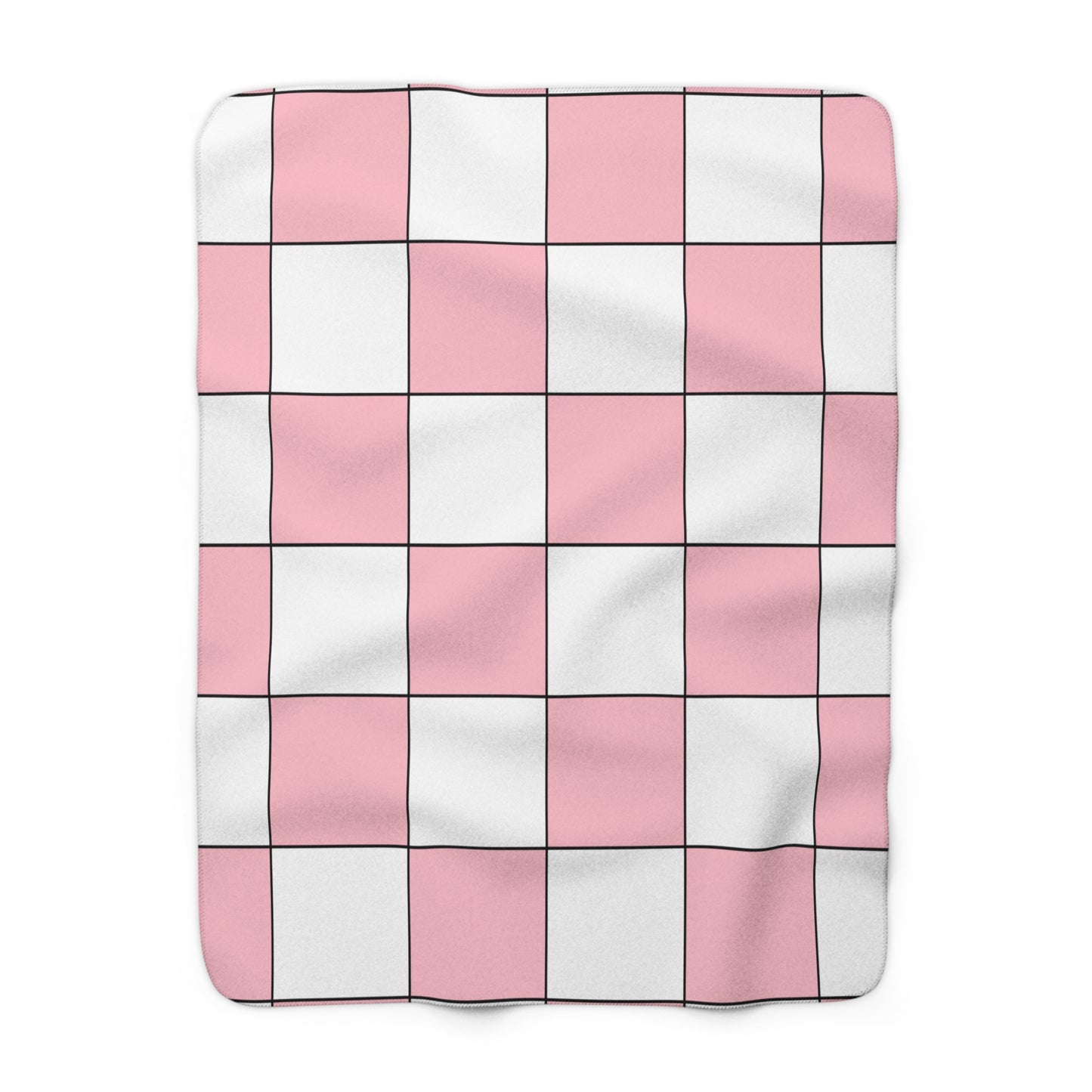 Pink, White Retro Check Blanket Throw