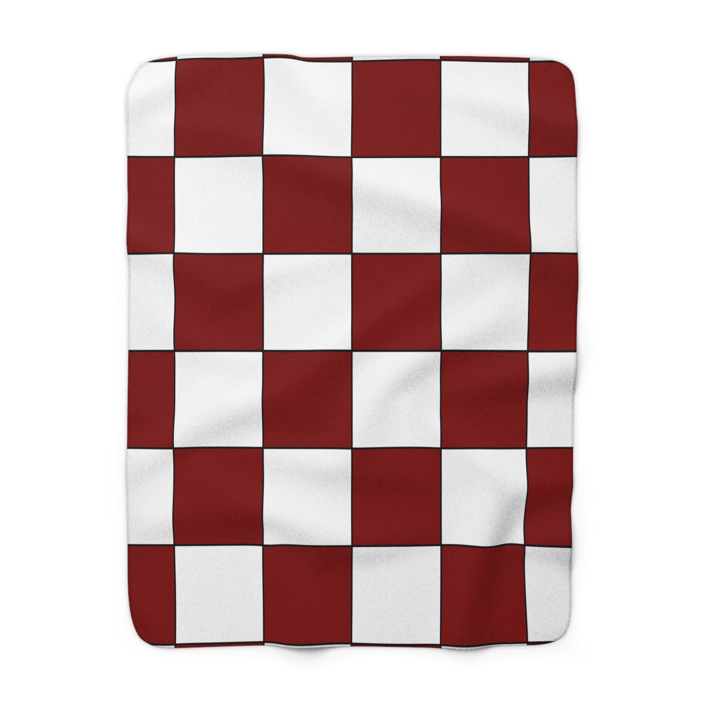 Maroon, White Retro Check Blanket Throw