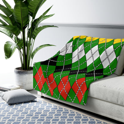 Dominica Retro Argyle Blanket Throw