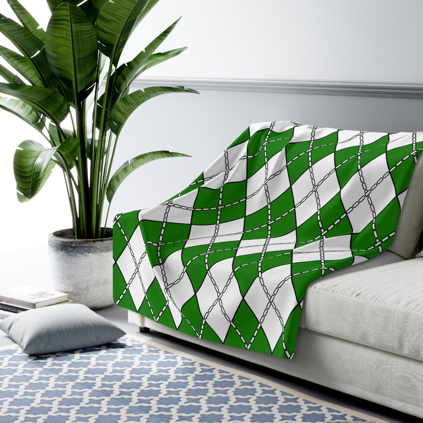 Norfolk Island Retro Argyle Blanket Throw