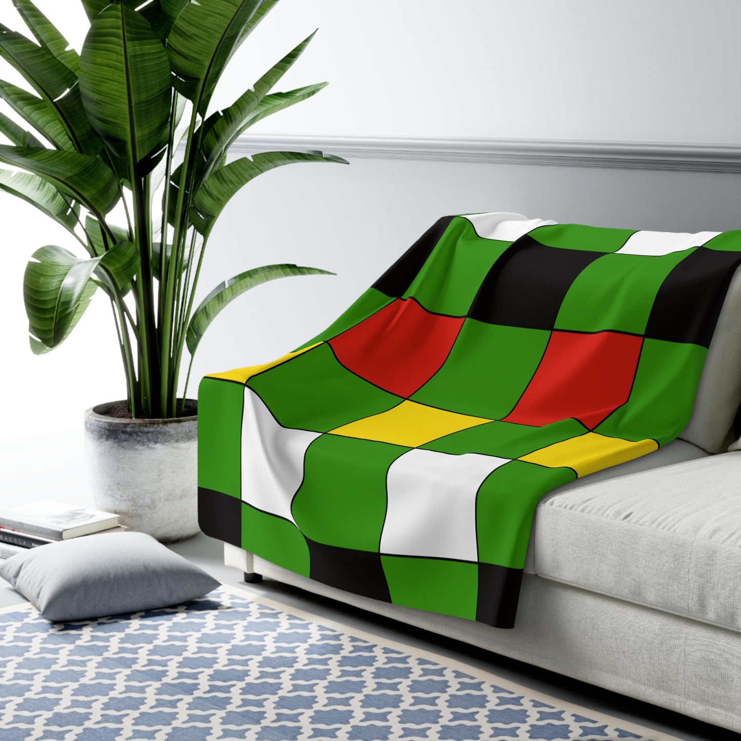 Guyana Retro Check Blanket Throw