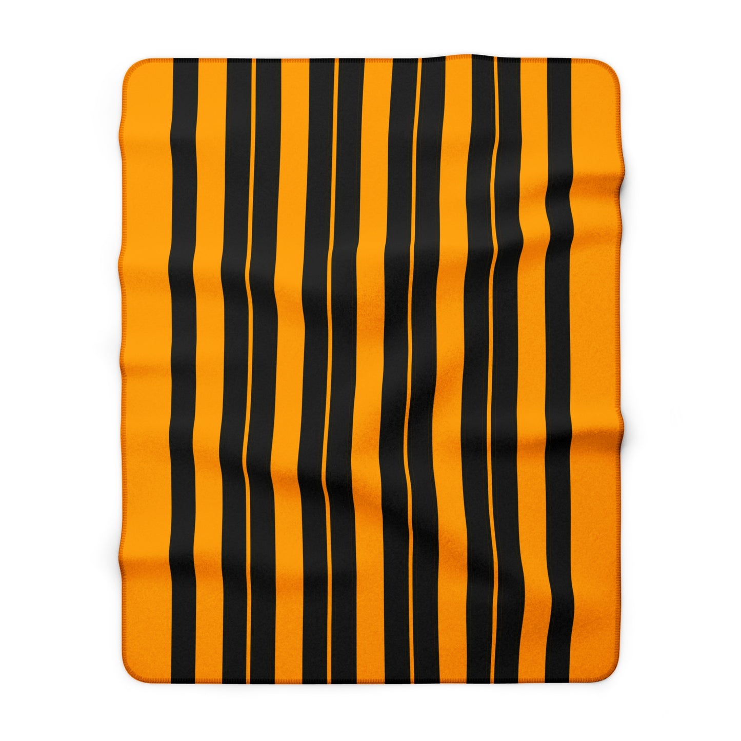 Orange, Black Retro Stripes Blanket Throw