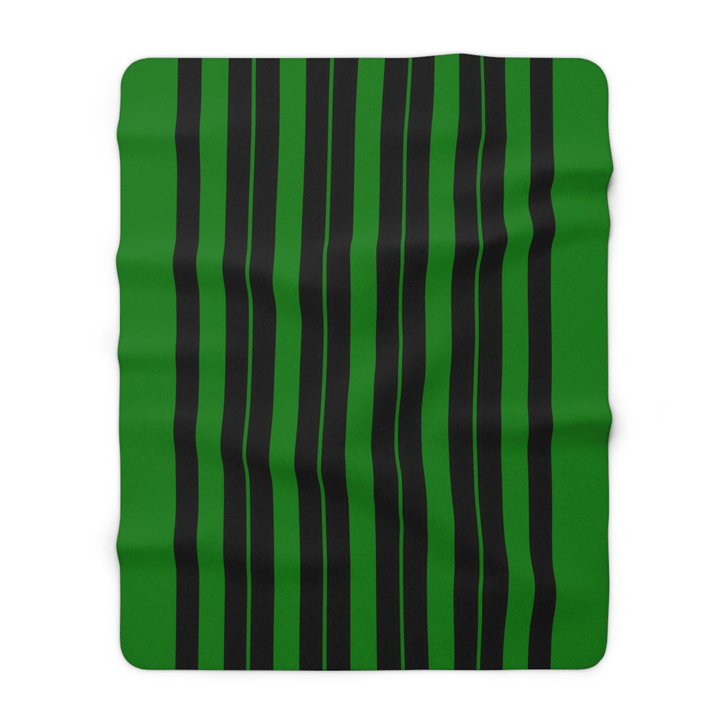 Green, Black Retro Stripes Blanket Throw