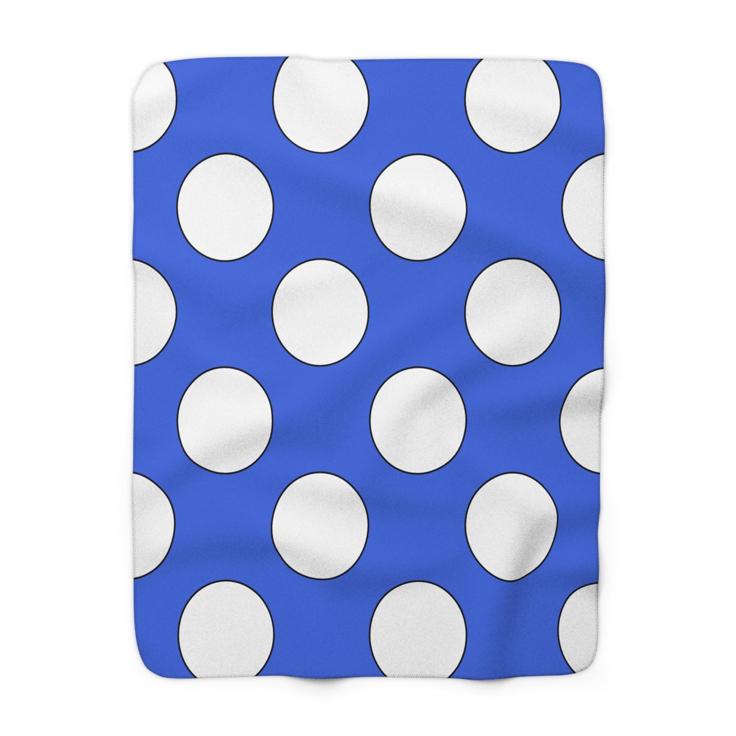 Royal Blue, White Retro Polka Dots Blanket Throw