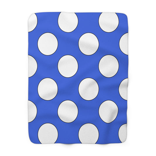 Royal Blue, White Retro Polka Dots Blanket Throw