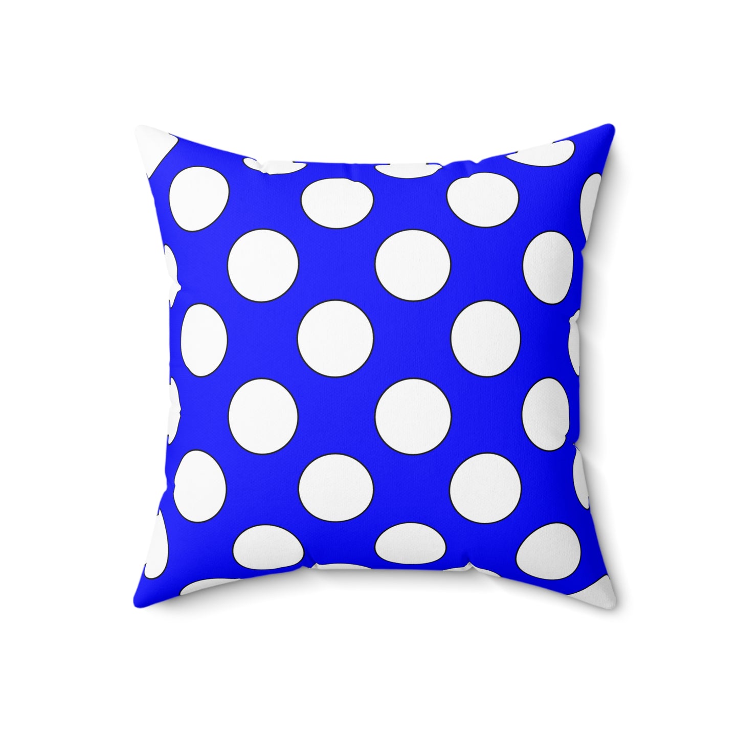 Blue, White Retro Polka Dots Cushion Pillow