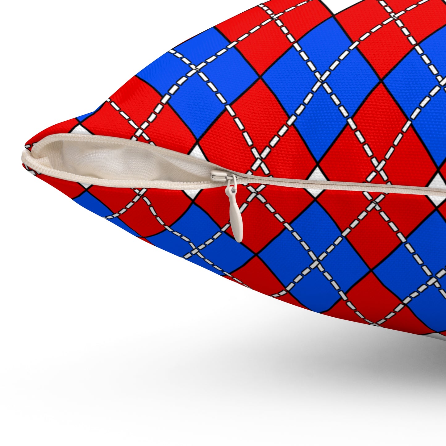 Puerto Rico Retro Argyle Cushion Pillow