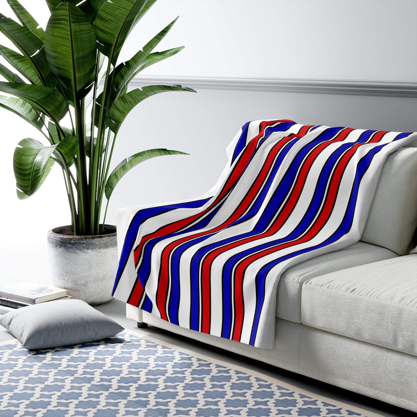 Costa Rica Retro Stripes Blanket Throw