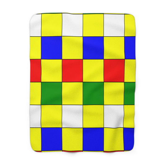 Central African Republic Retro Check Blanket Throw