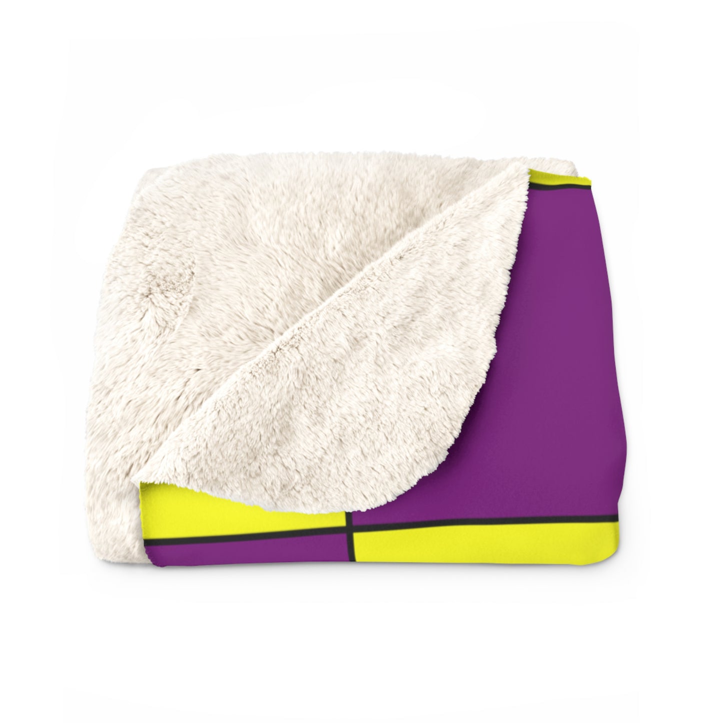 Purple, Yellow Retro Check Blanket Throw