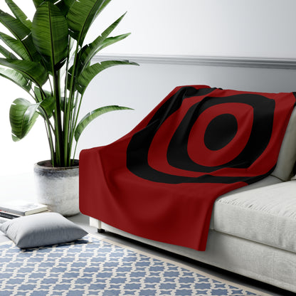 Dark Red, Black Retro Target Blanket Throw