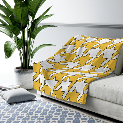 United States Virgin Islands Retro Houndstooth Blanket Throw