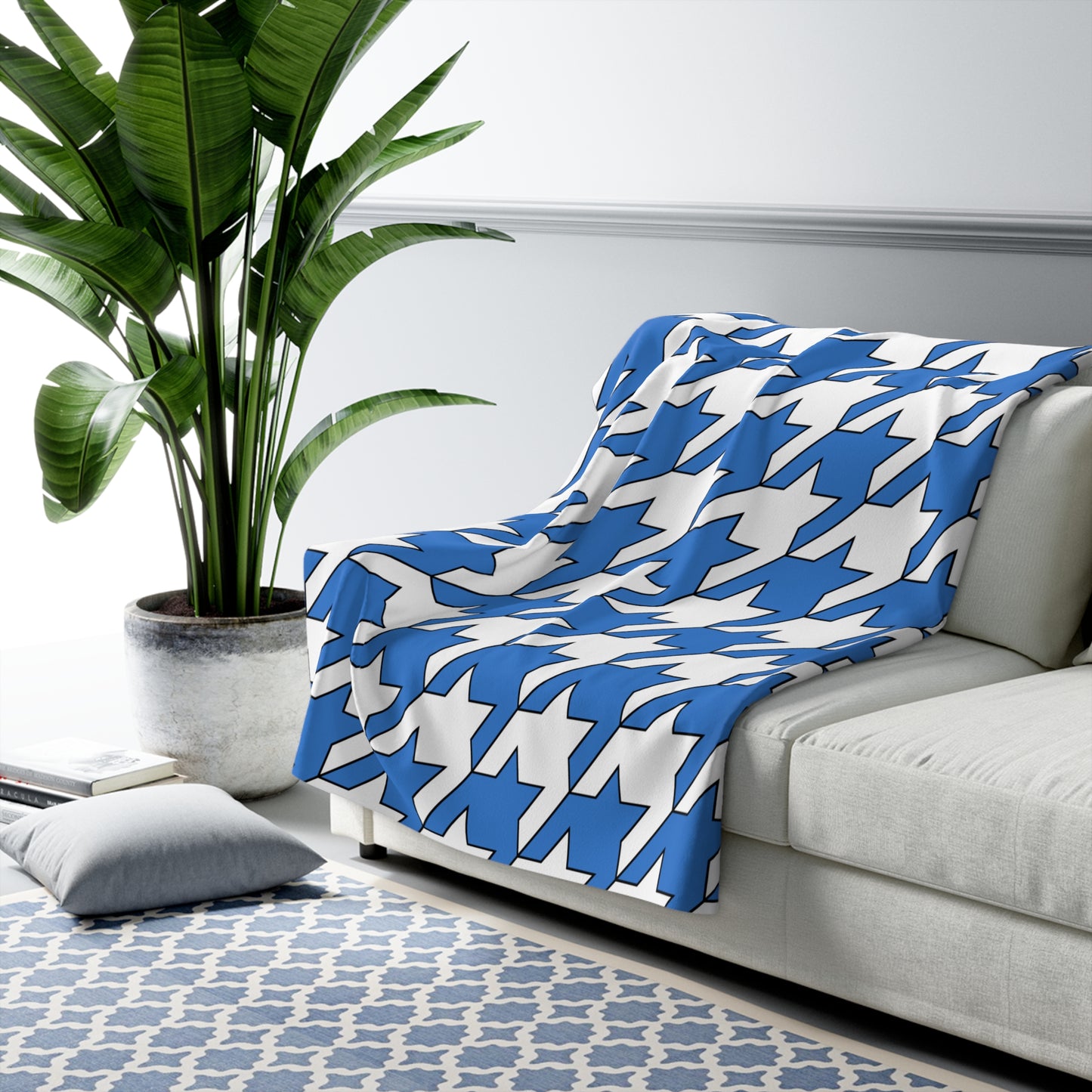 Antarctica Retro Houndstooth Blanket Throw