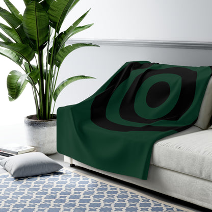 Dark Green, Black Retro Target Blanket Throw