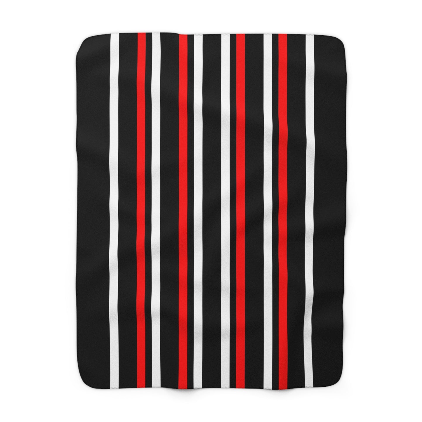 Black, White, Red Retro Stripes Blanket Throw
