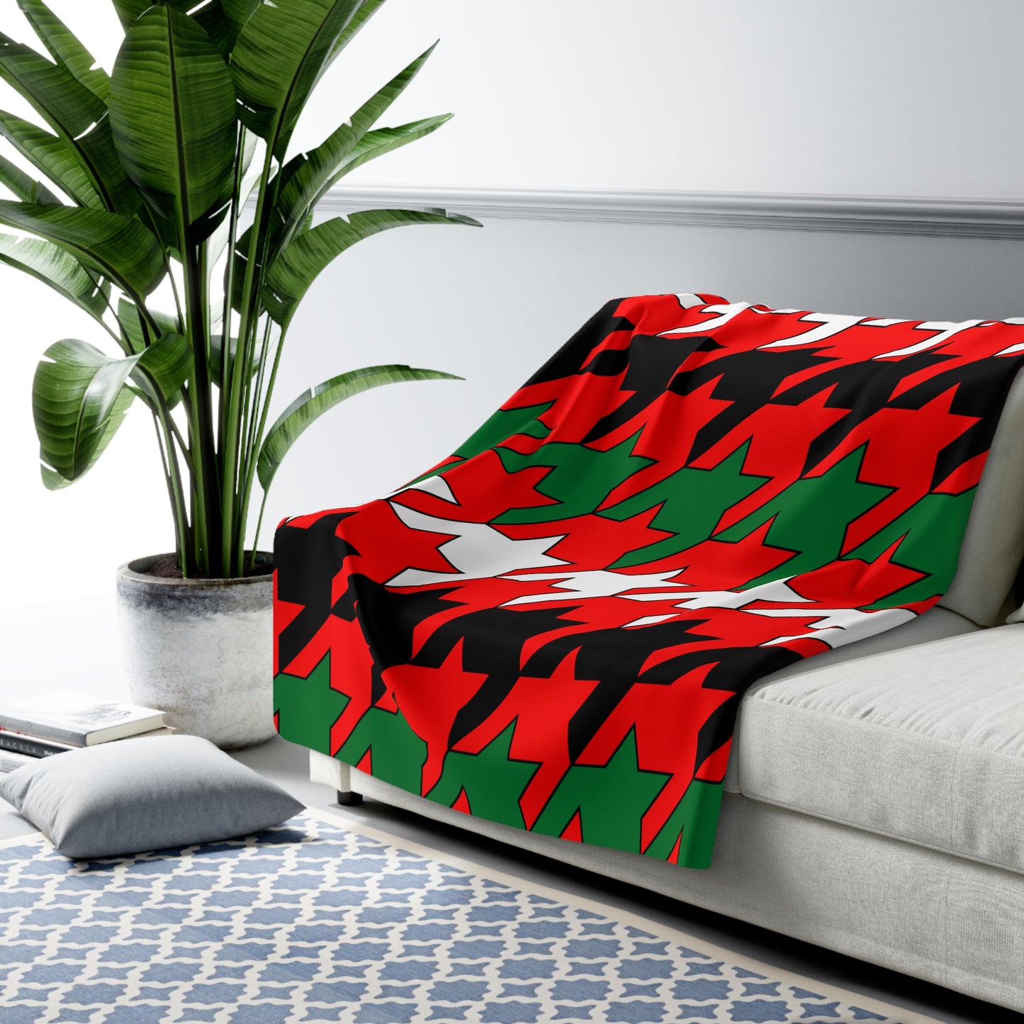United Arab Emirates Retro Houndstooth Blanket Throw