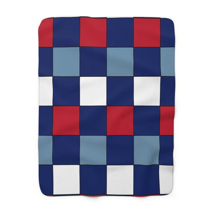 Falkland Islands Retro Check Blanket Throw