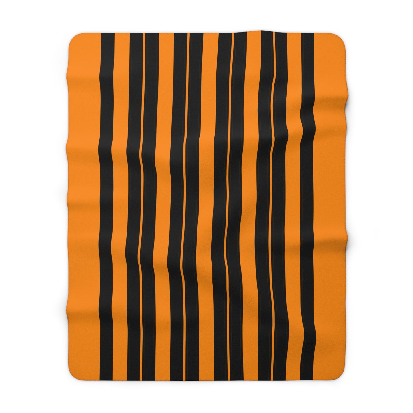 Dark Orange, Black Retro Stripes Blanket Throw