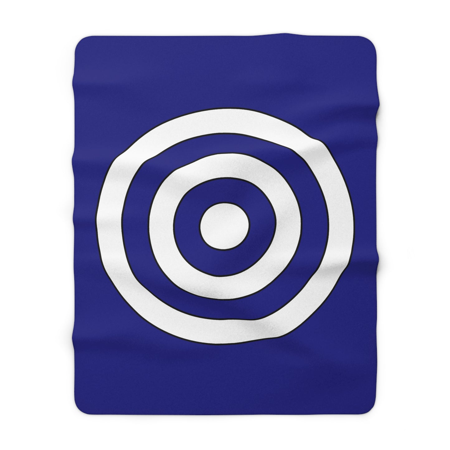 Navy Blue, White Retro Target Blanket Throw