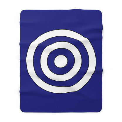 Navy Blue, White Retro Target Blanket Throw